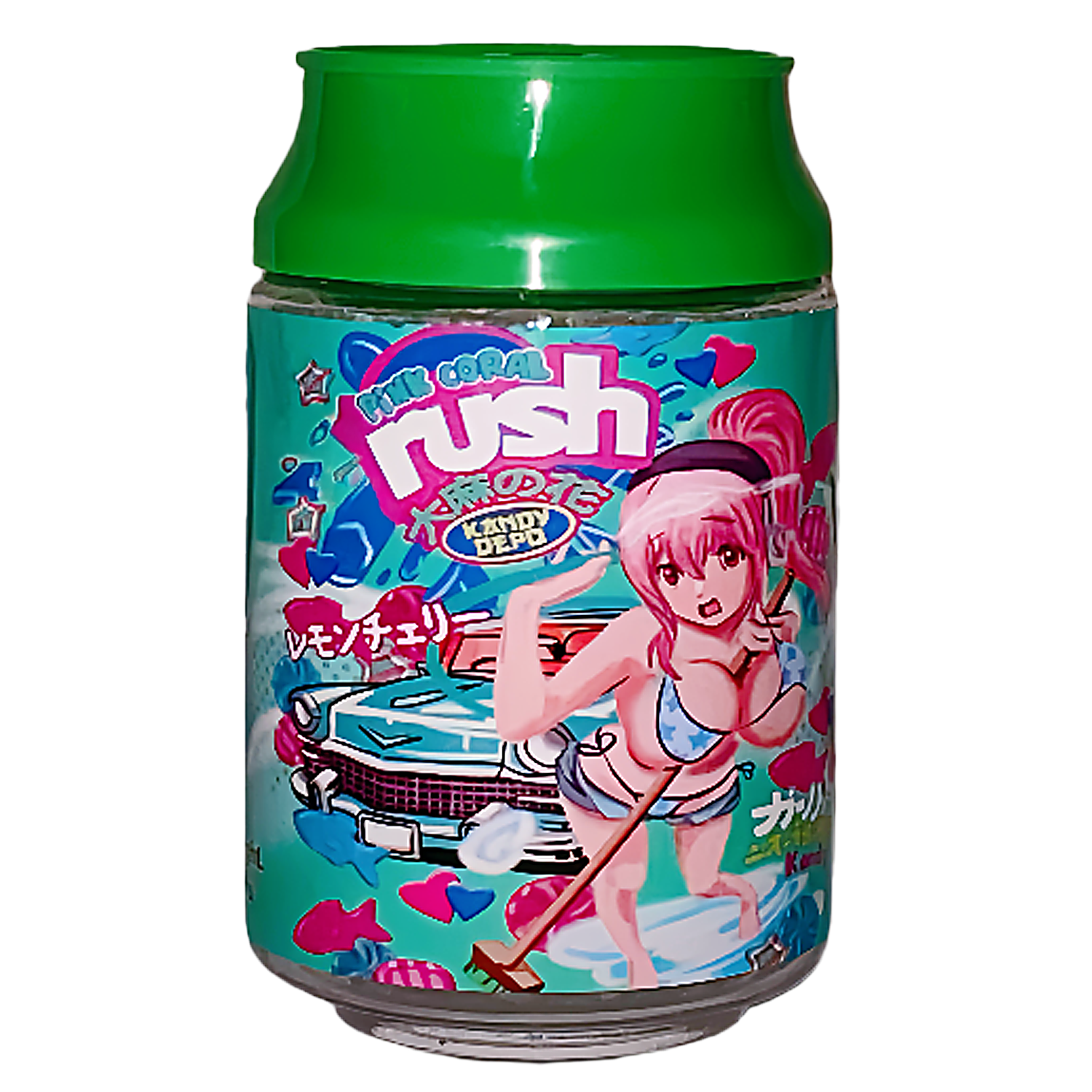3.5g Plastic Soda Can Jar – (12 Count)  Pink Coral Rush CJ-35-006