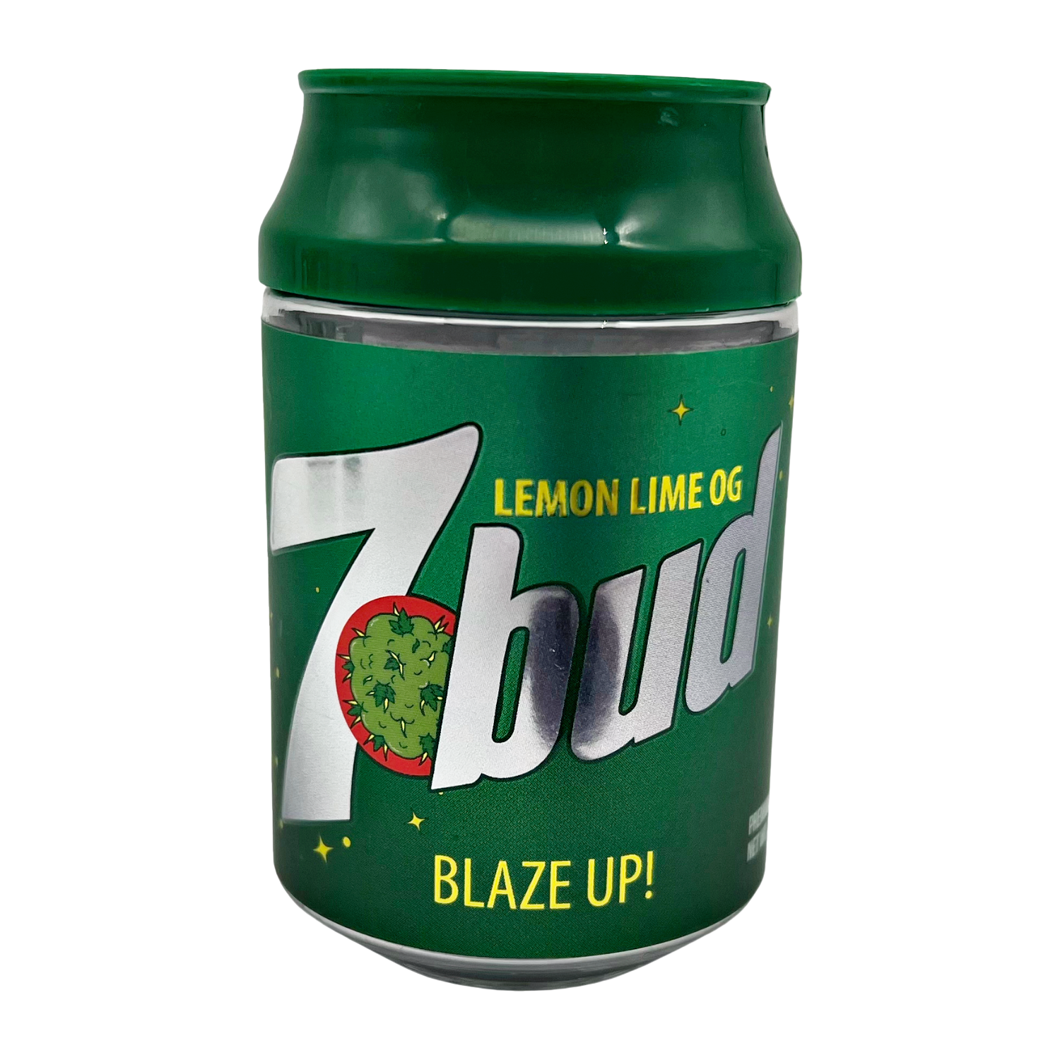 3.5g Plastic Soda Can Jar – (12 Count) Seven (7) Bud CMB-007