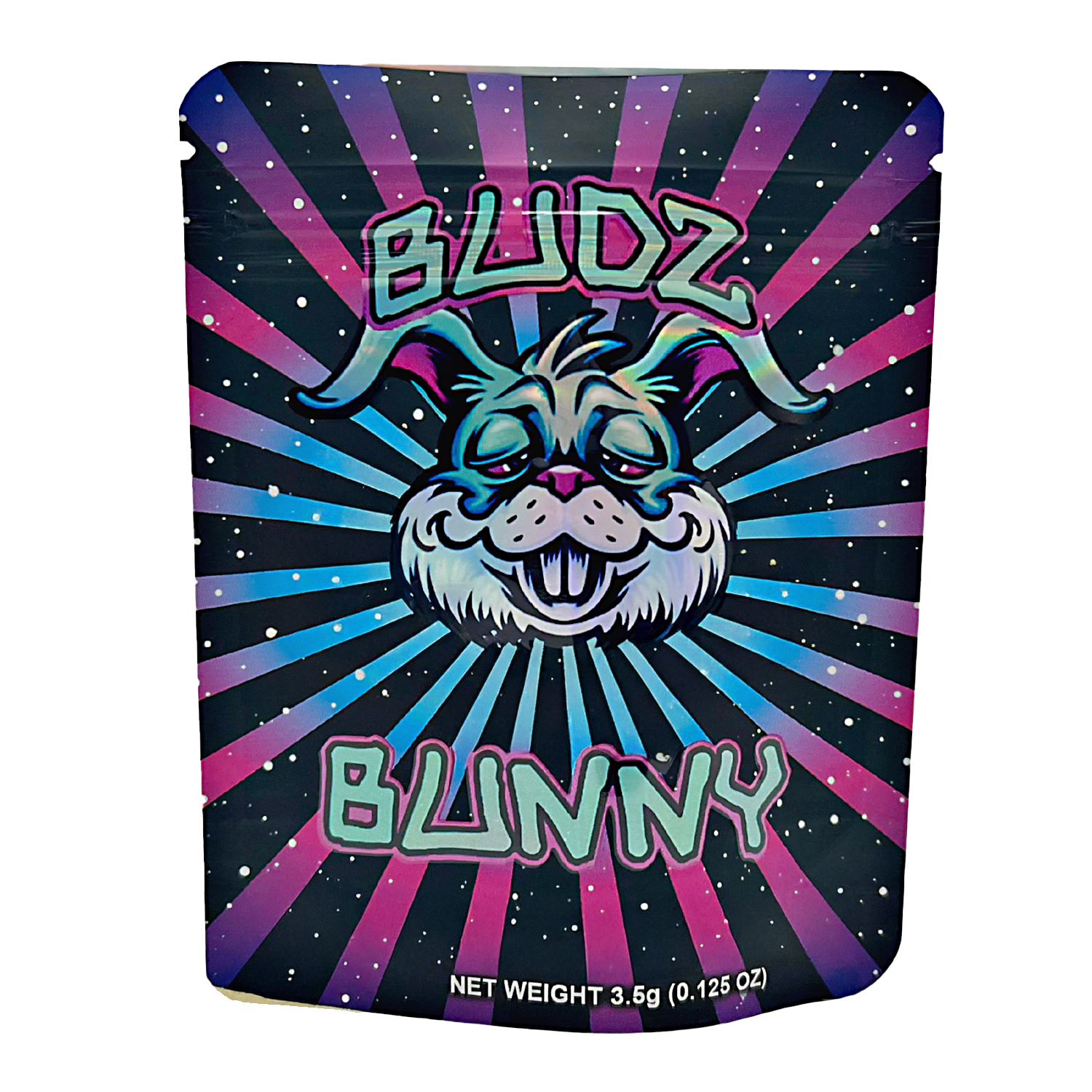 3.5 Gram Mylar Bag – Premium Smell-Proof Packaging – Budz Bunny (50 Count) CMB-35G-019