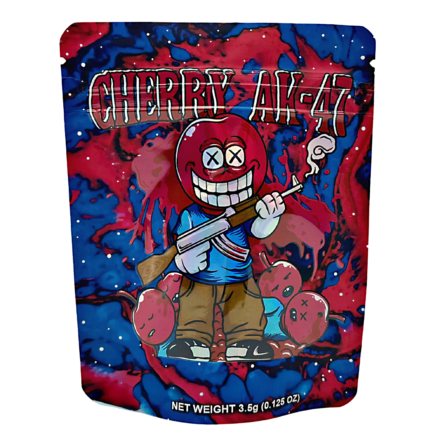 3.5 Gram Mylar Bag – Premium Smell-Proof Packaging – Cherry AK-47 (50 Count) CMB-35G-026