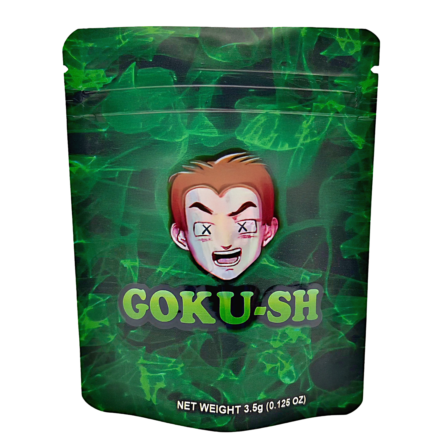 3.5 Gram Mylar Bag – Premium Smell-Proof Packaging – GOKU-SH Green (50 Count) CMB-35G-043