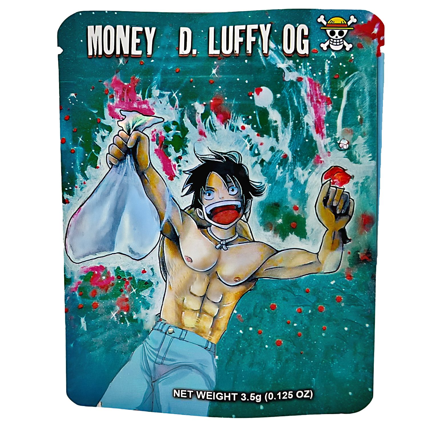 3.5 Gram Mylar Bag – Premium Smell-Proof Packaging – Monkey D Luffy (50 Count) CMB-35G-064