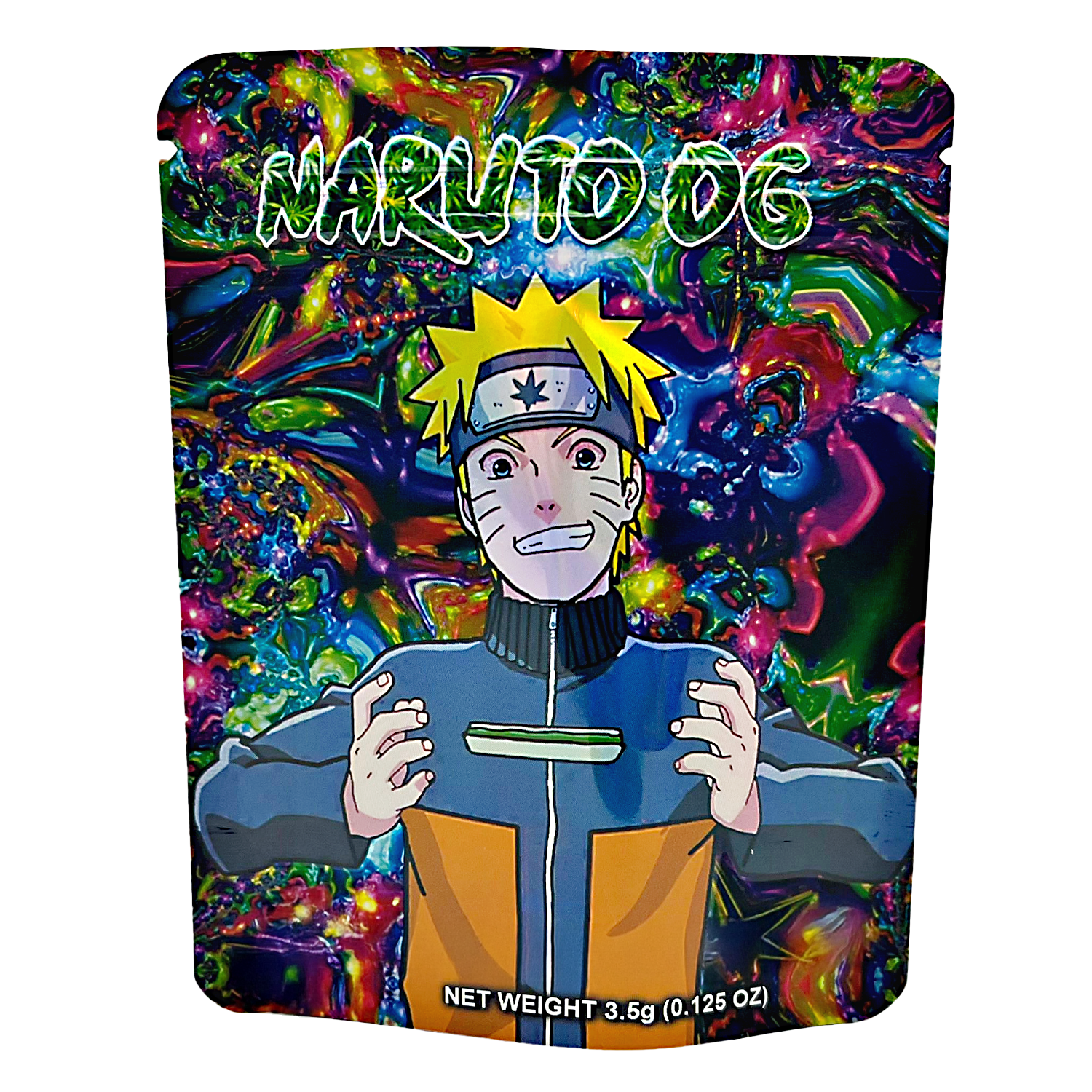 3.5 Gram Mylar Bag – Premium Smell-Proof Packaging – Naruto OG Stressed (50 Count) CMB-35G-068
