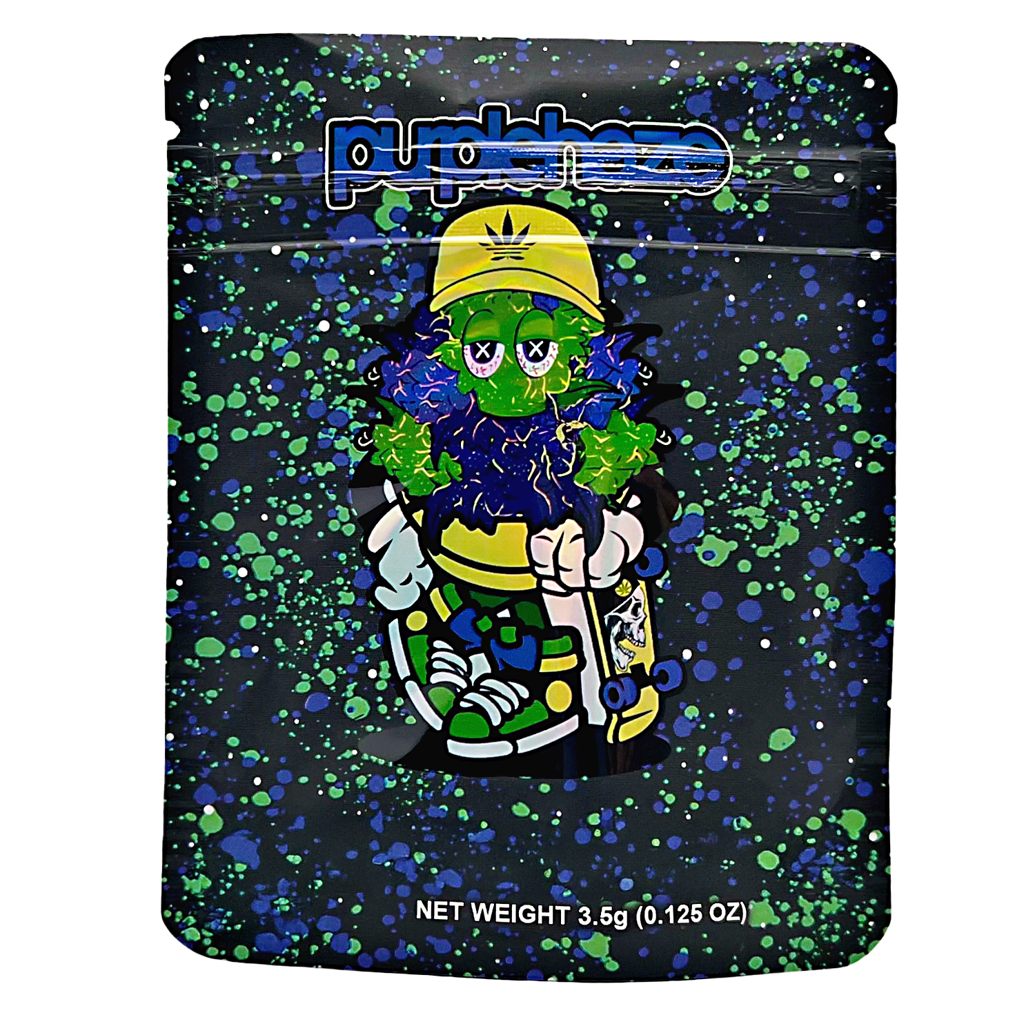 3.5 Gram Mylar Bag – Premium Smell-Proof Packaging – Purple Haze Turtle (50 Count) CMB-35G-081