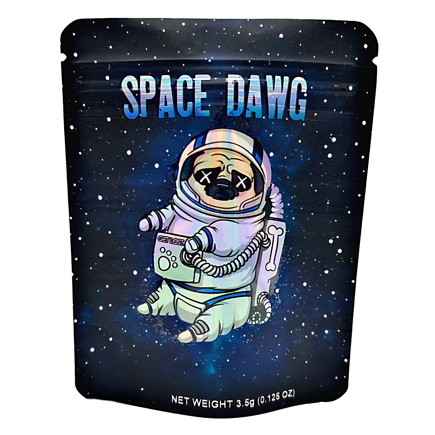 3.5 Gram Mylar Bag – Premium Smell-Proof Packaging – Space Dawg (50 Count) CMB-35G-092