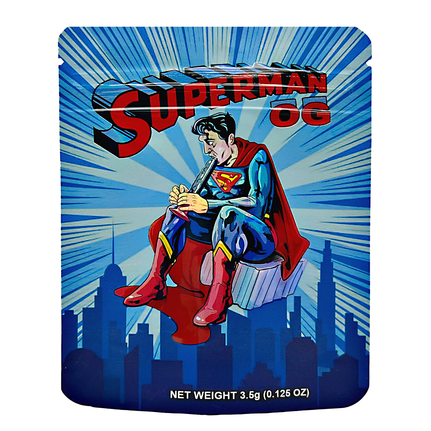 3.5 Gram Mylar Bag – Premium Smell-Proof Packaging – Superman OG (50 Count) CMB-35G-099