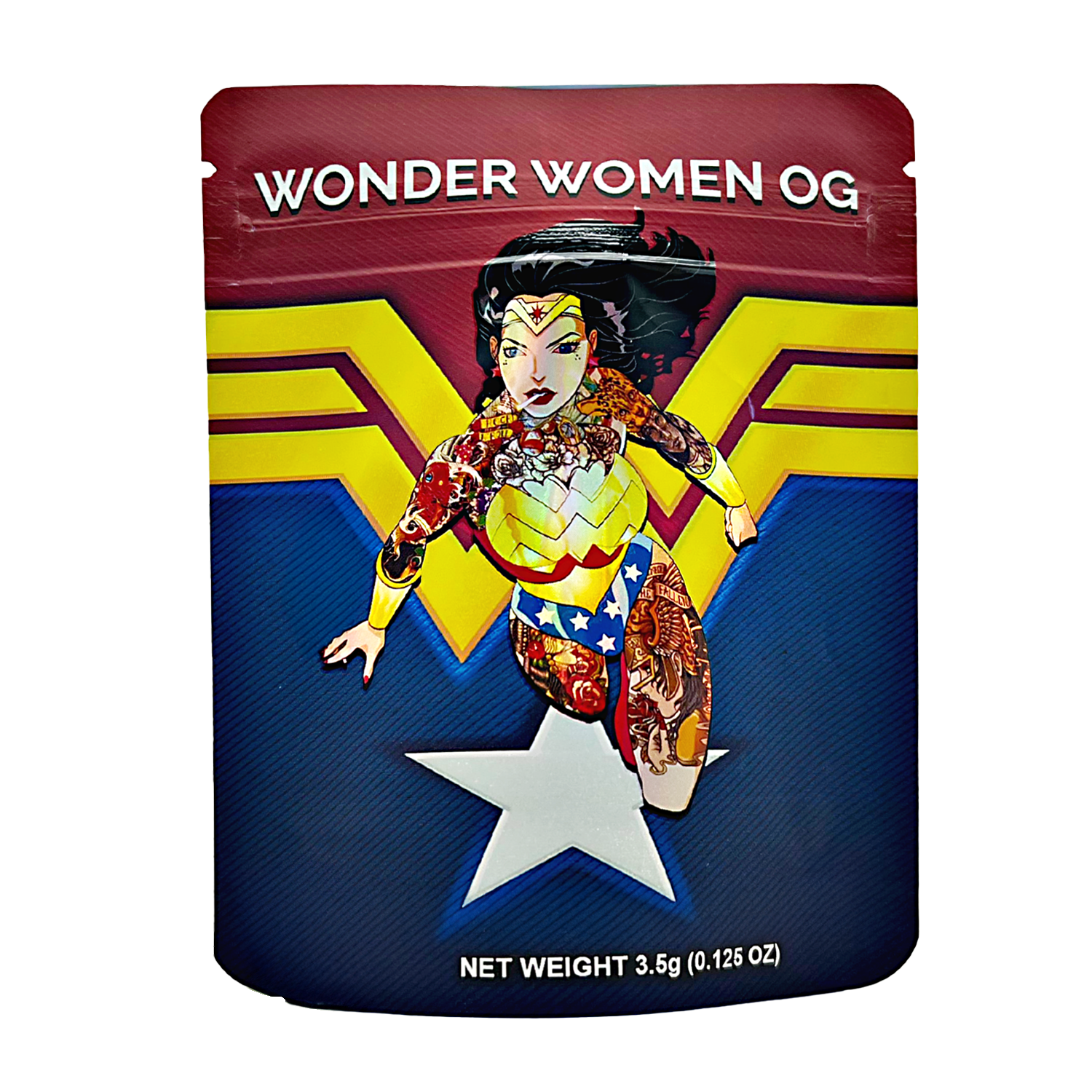 3.5 Gram Mylar Bag – Premium Smell-Proof Packaging – Wonder Women OG (50 Count) CMB-35G-104
