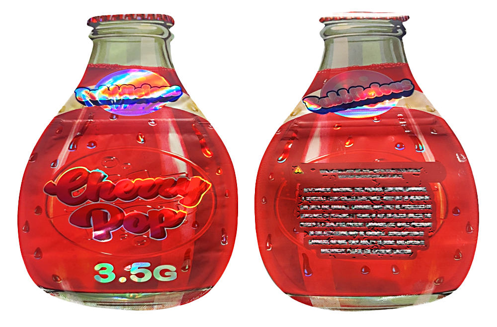 3.5g Shaped Mylar Bag – Premium Smell-Proof Packaging – Cherry Pop (50 Count) JSMB-35G-067