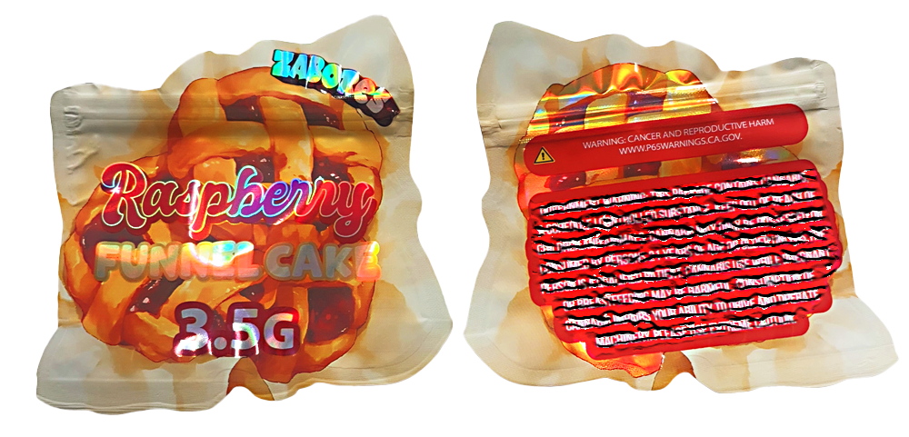 3.5g Shaped Mylar Bag – Premium Smell-Proof Packaging – Zabores *  Raspberry Funnel Cake (50 Count) JSMB-35G-069
