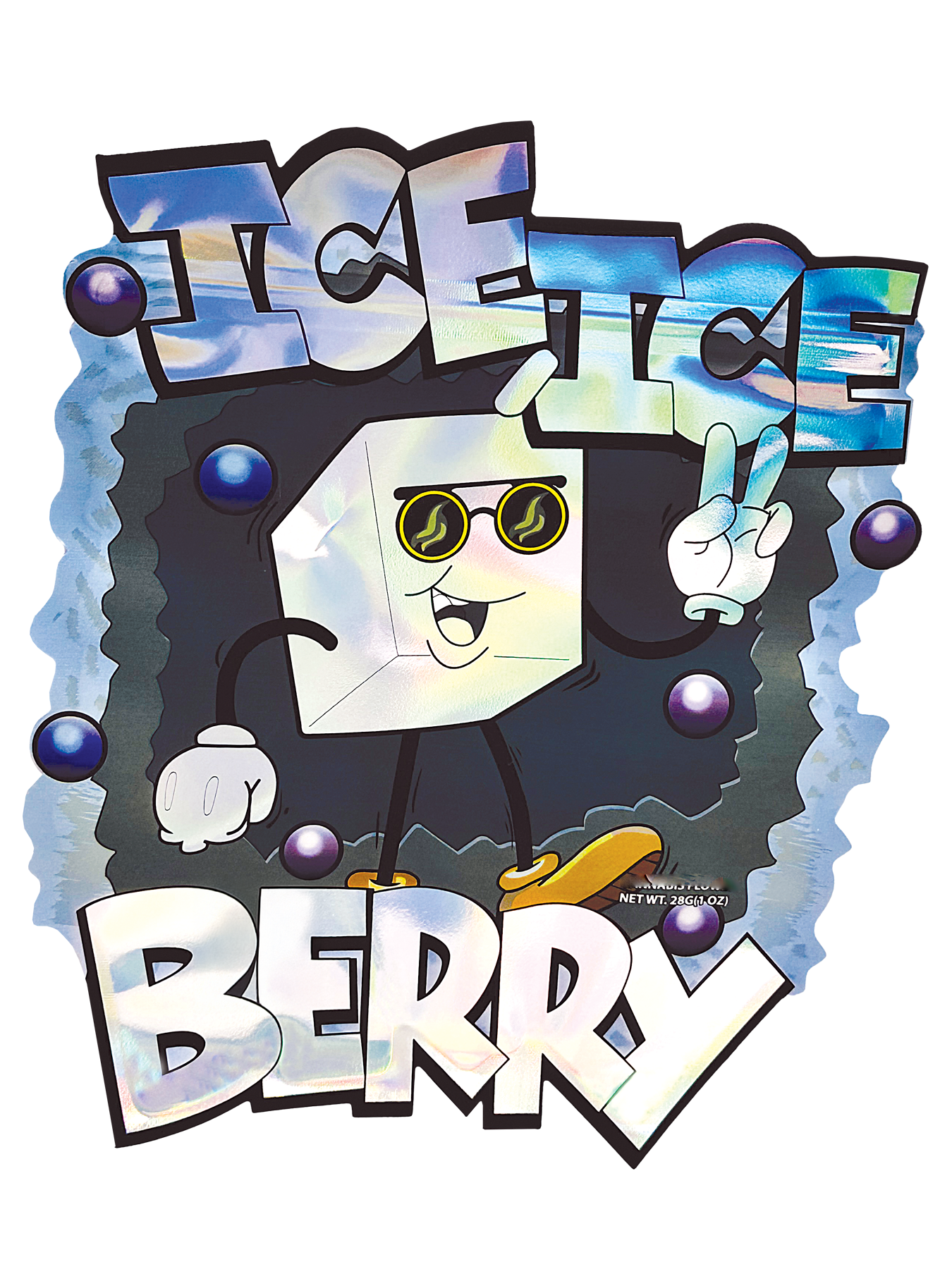 28 Gram Mylar Bag – Premium Smell-Proof Flower Packaging – Ice Ice Berry (50 Count) MB-28-021