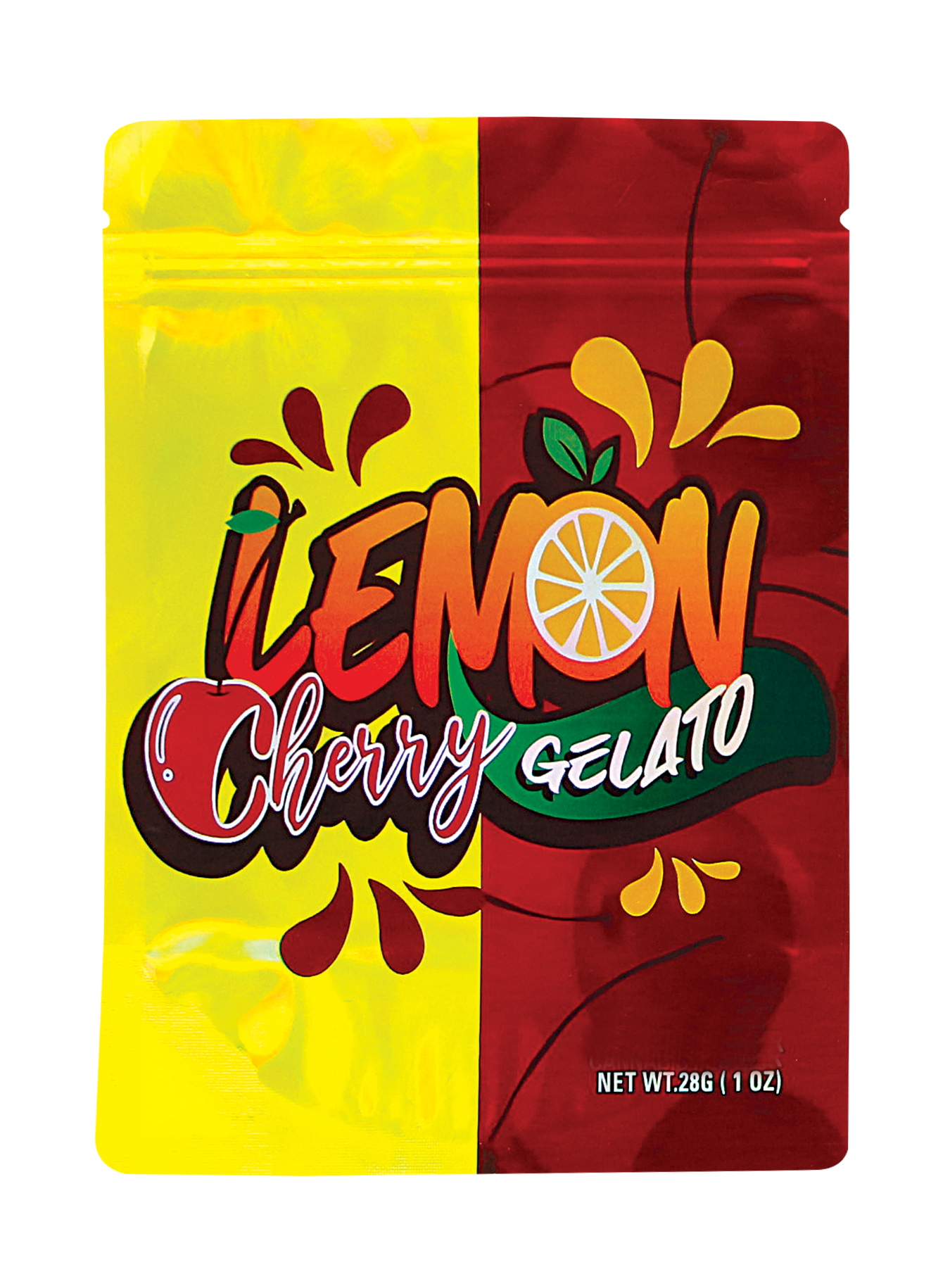 28 Gram Mylar Bag – Premium Smell-Proof Flower Packaging – Lemon Cherry Gelato Flower (50 Count) MB-28-027