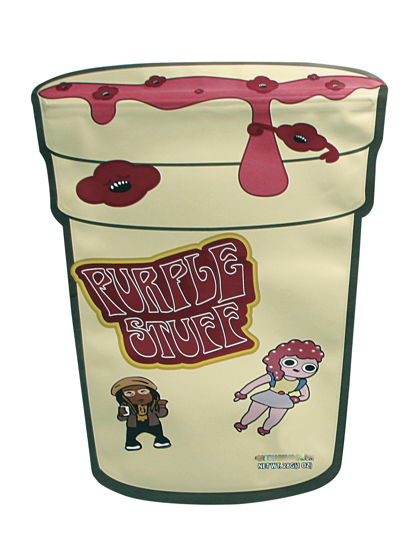 28 Gram Mylar Bag – Premium Smell-Proof Flower Packaging – Purple Stuff (50 Count) MB-28-033