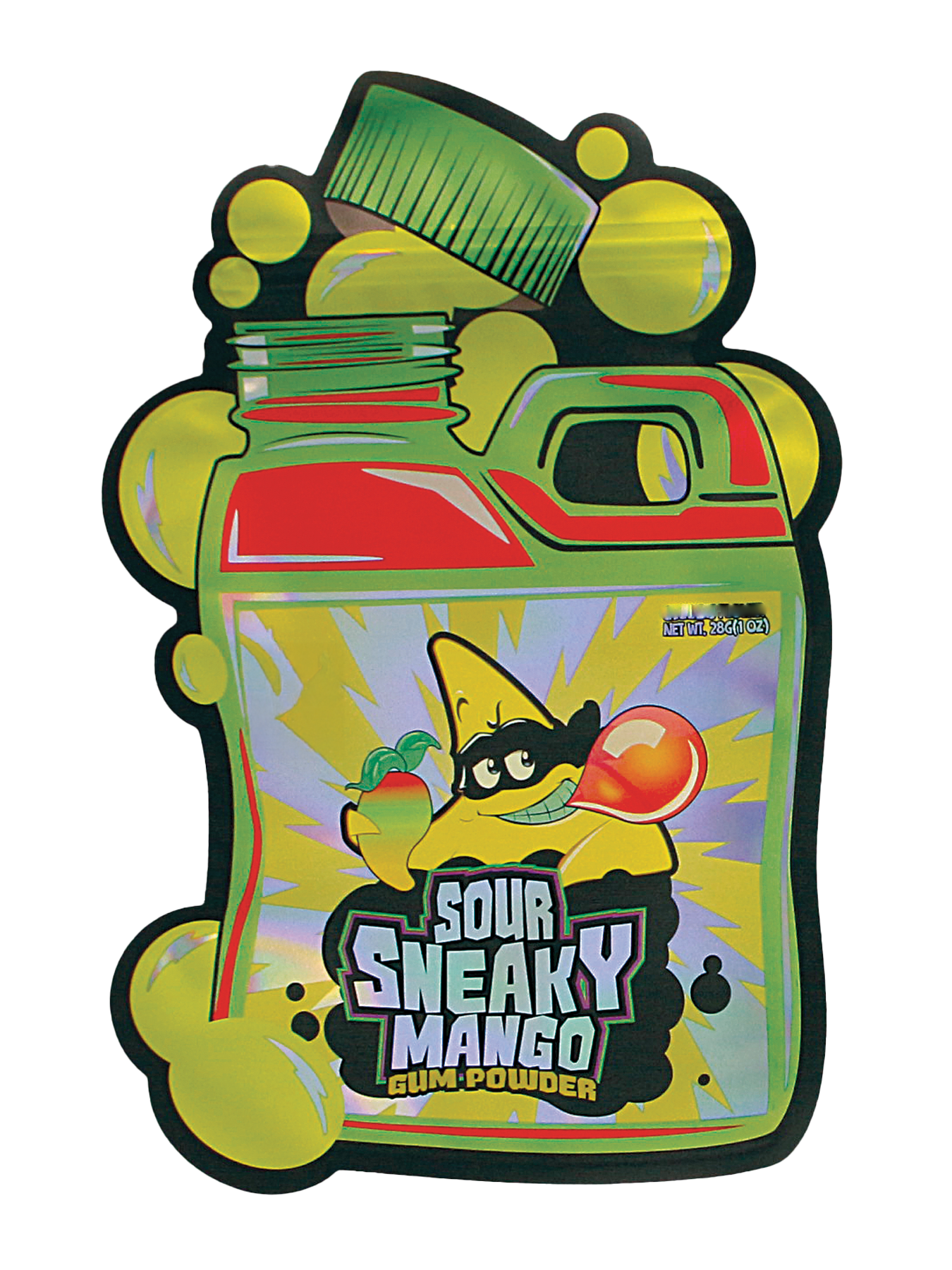 28 Gram Mylar Bag – Premium Smell-Proof Flower Packaging – Sour Sneaky Mango (50 Count) MB-28-038
