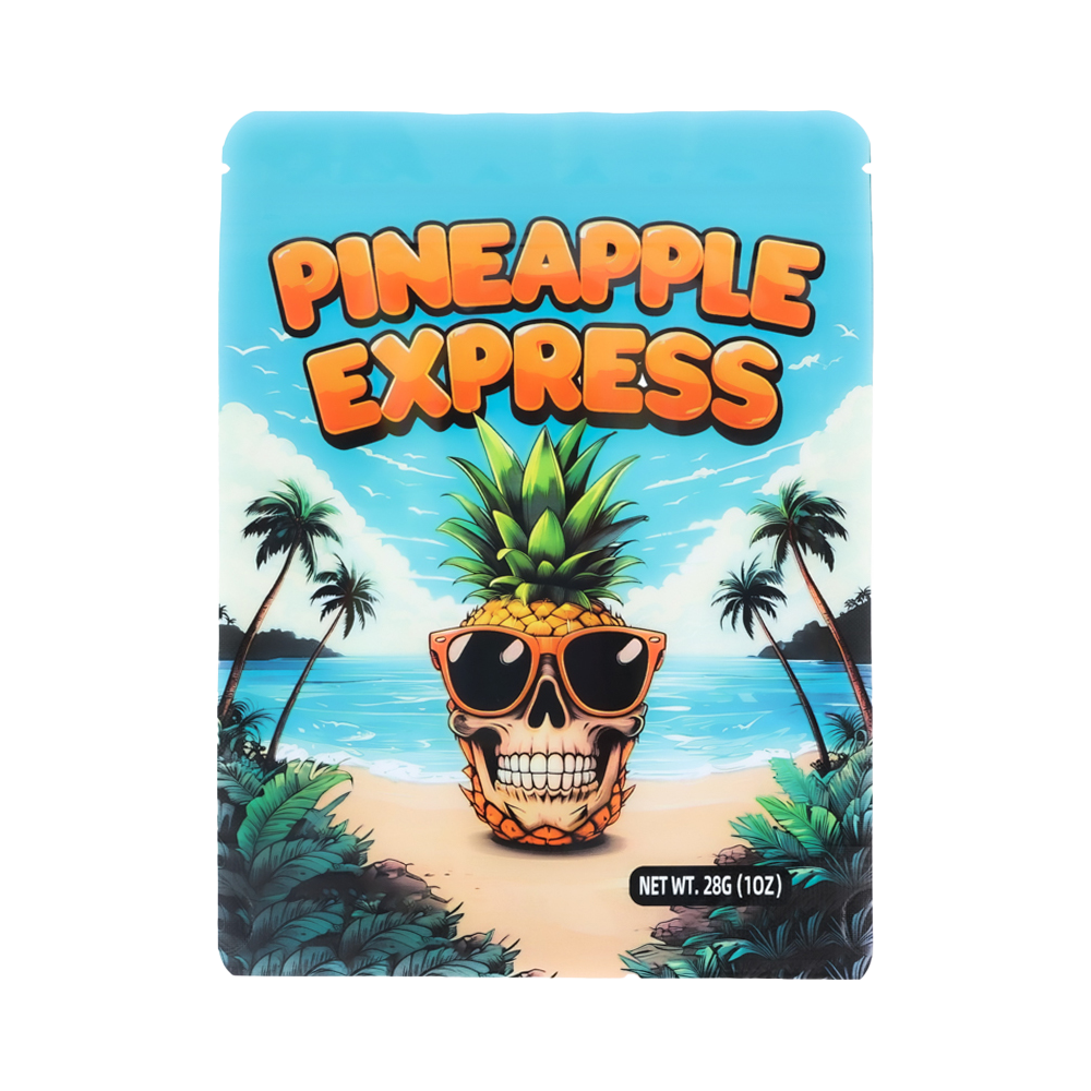 28 Gram Mylar Bag – Premium Smell-Proof Flower Packaging – PineApple Express (50 Count) MB-28G-002