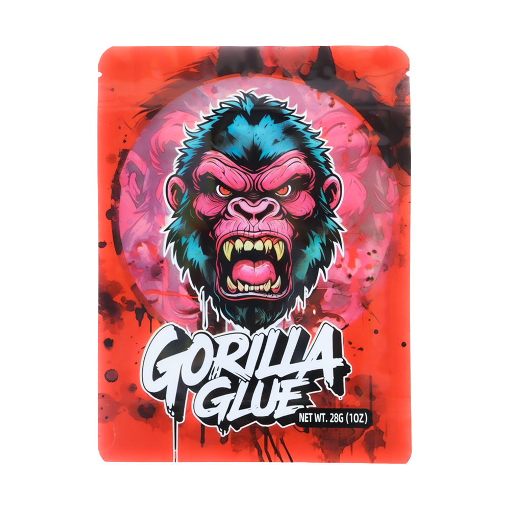 28 Gram Mylar Bag – Premium Smell-Proof Flower Packaging – Gorilla Glue (50 Count) MB-28G-006