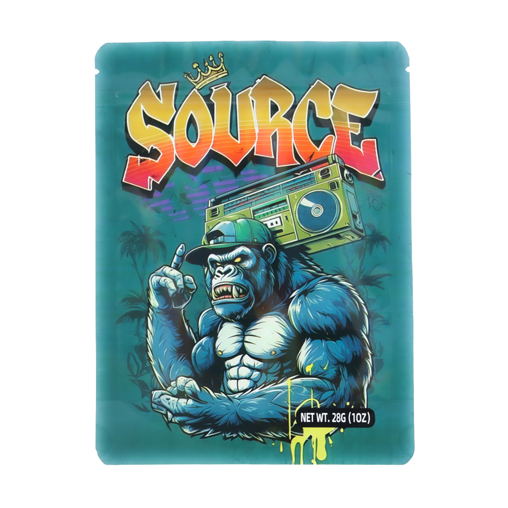 28 Gram Mylar Bag – Premium Smell-Proof Flower Packaging – Source Gorilla (50 Count) MB-28G-011