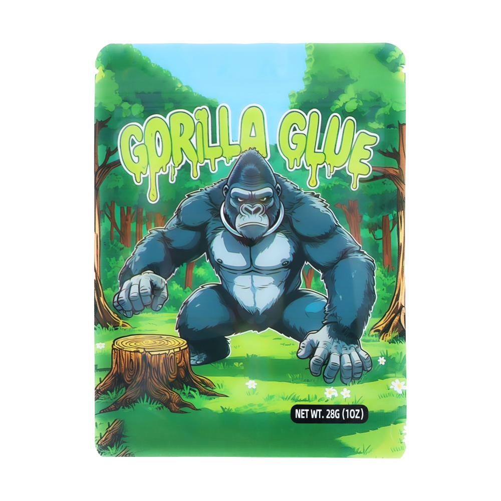 28 Gram Mylar Bag – Premium Smell-Proof Flower Packaging – Gorilla Glue (50 Count) MB-28G-013