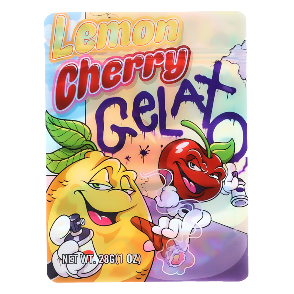 28 Gram Mylar Bag – Premium Smell-Proof Flower Packaging – Cherry Gelax (50 Count) MB-28G-023