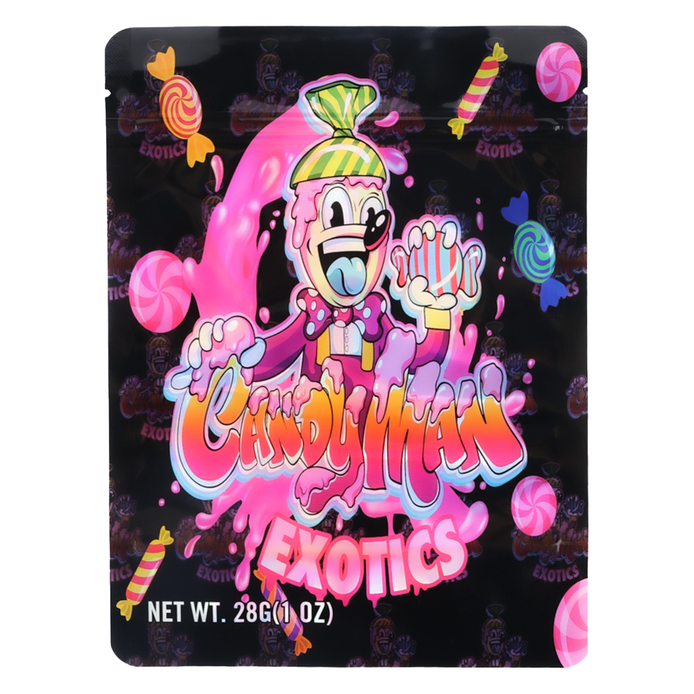 28 Gram Mylar Bag – Premium Smell-Proof Flower Packaging – Candyman Exotics (50 Count) MB-28G-024