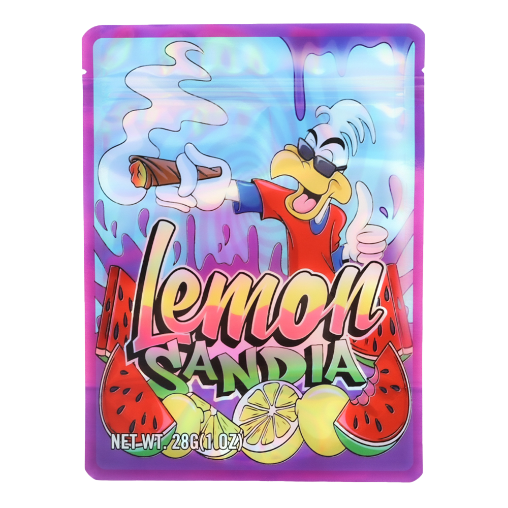 28 Gram Mylar Bag – Premium Smell-Proof Flower Packaging – Lemon Sandia (50 Count) MB-28G-028