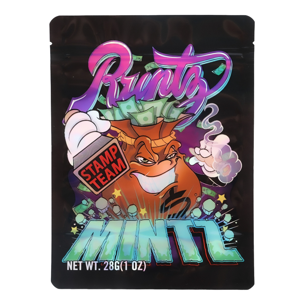 28 Gram Mylar Bag – Premium Smell-Proof Flower Packaging – Runtz Mintz (50 Count) MB-28G-029