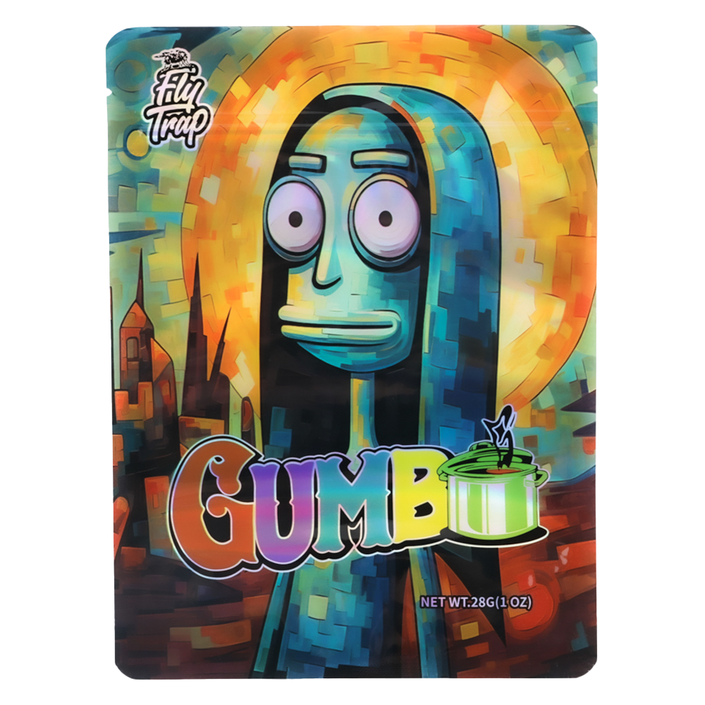 28 Gram Mylar Bag – Premium Smell-Proof Flower Packaging – Gumbo (50 Count) MB-28G-043