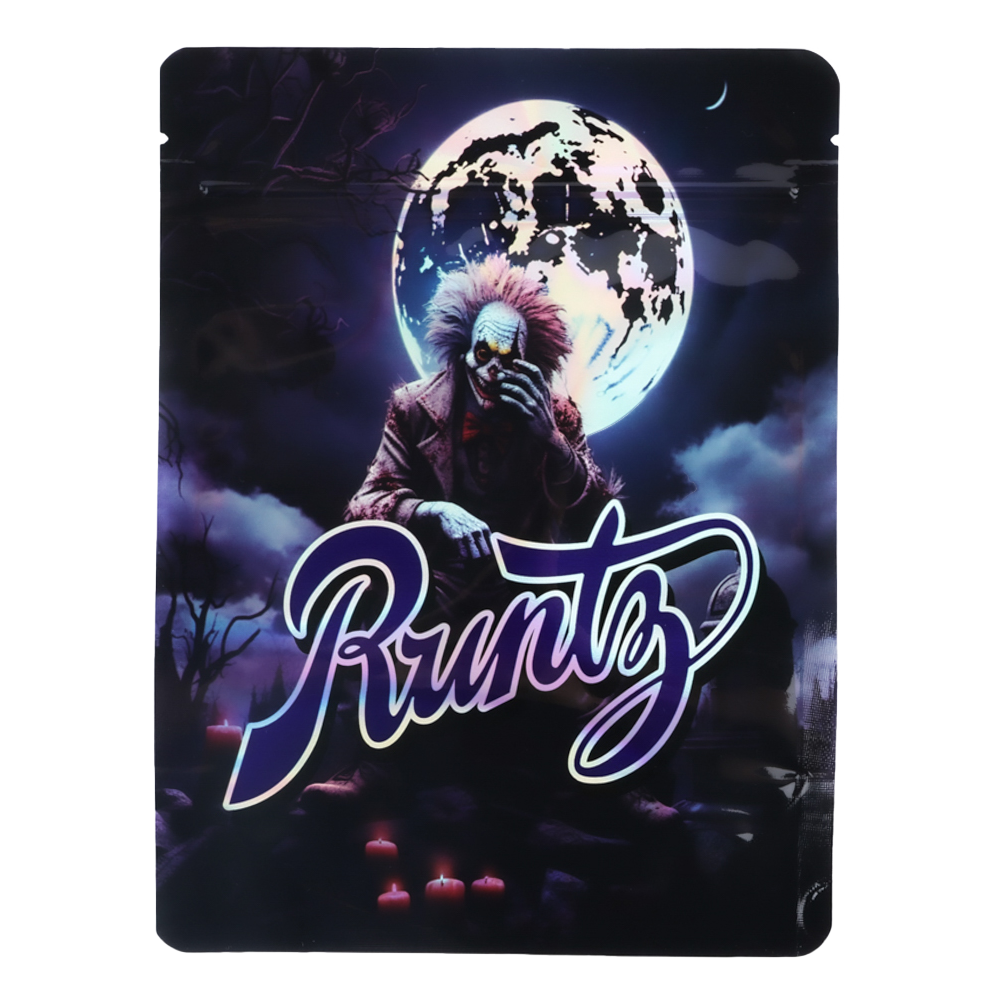 28 Gram Mylar Bag – Premium Smell-Proof Flower Packaging – Runtz It Clown (50 Count) MB-28G-049