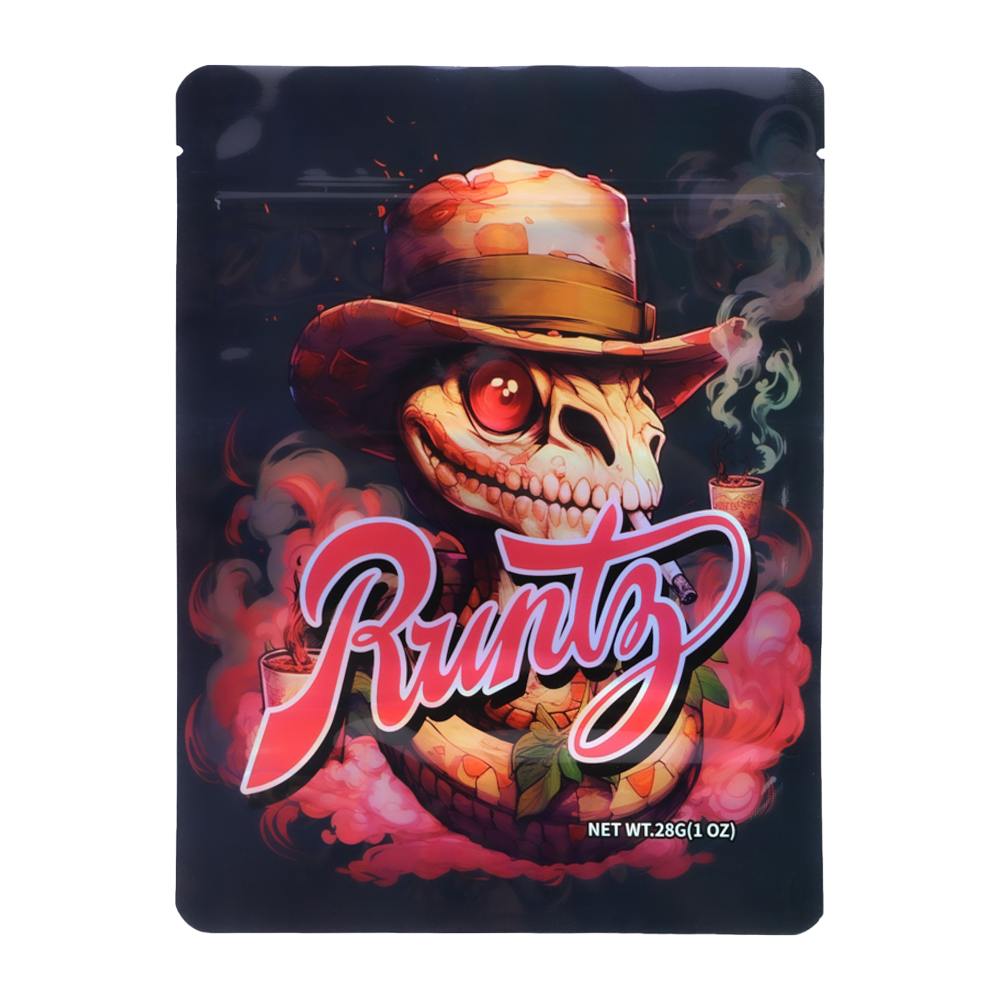 28 Gram Mylar Bag – Premium Smell-Proof Flower Packaging – Runtz Lizard (50 Count) MB-28G-050