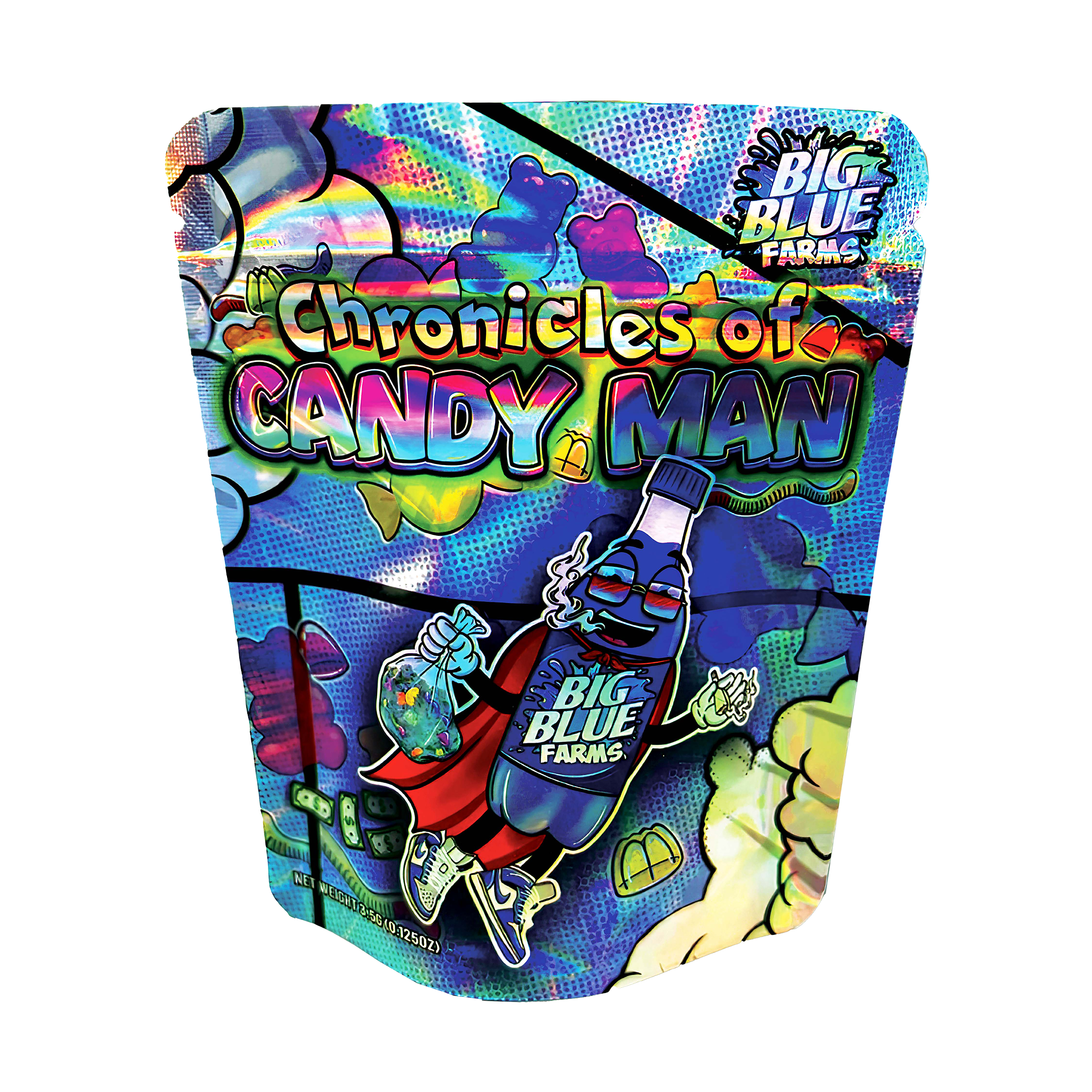 3.5 Gram Mylar Bag – Premium Smell-Proof Packaging – Chronicles of Candy Man (50 Count) MB-35G-023