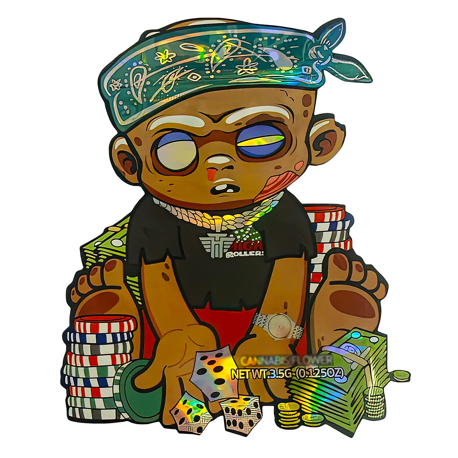 3.5g Shaped Mylar Bag (50 Count) ICFMF High Roller MB35-SHAPE-009