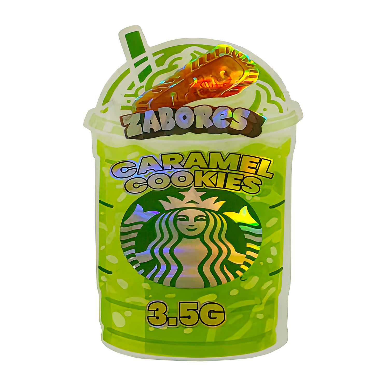 3.5g Shaped Mylar Bag (50 Count) Zabores Caramel Cookies MB35-SHAPE-023