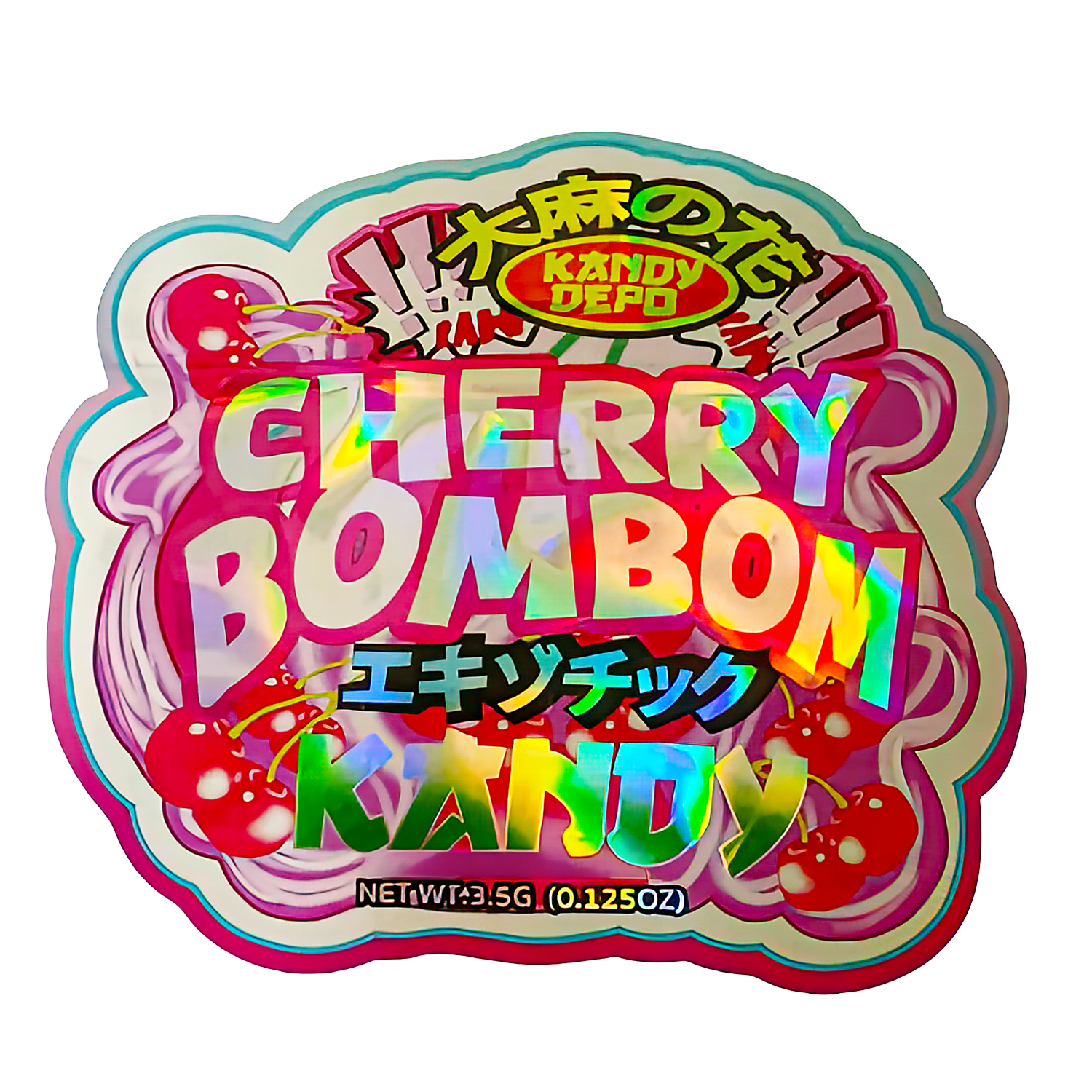 3.5g Shaped Mylar Bag (50 Count) Cherry BomBom MB35-SHAPE-034