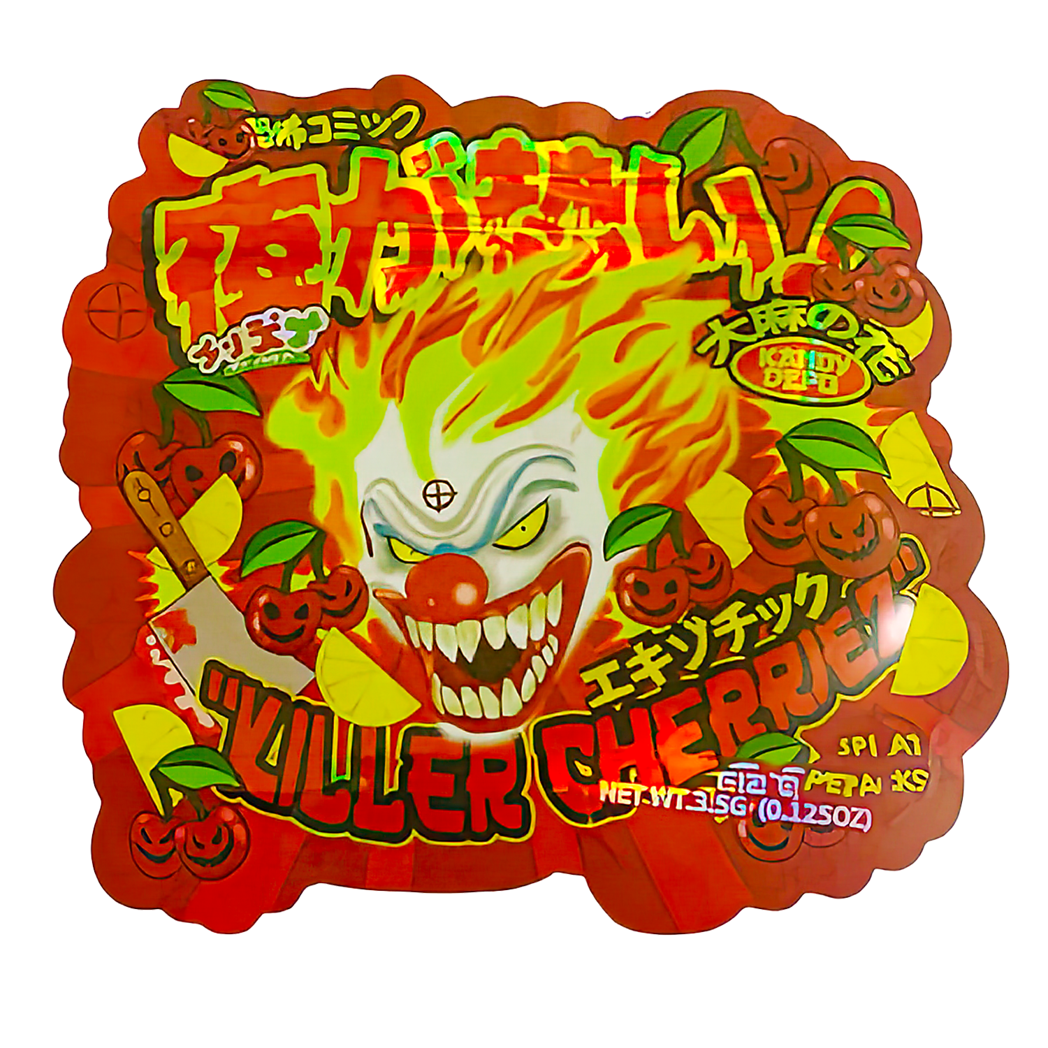 3.5g Shaped Mylar Bag (50 Count) Killer Cherriez MB35-SHAPE-036