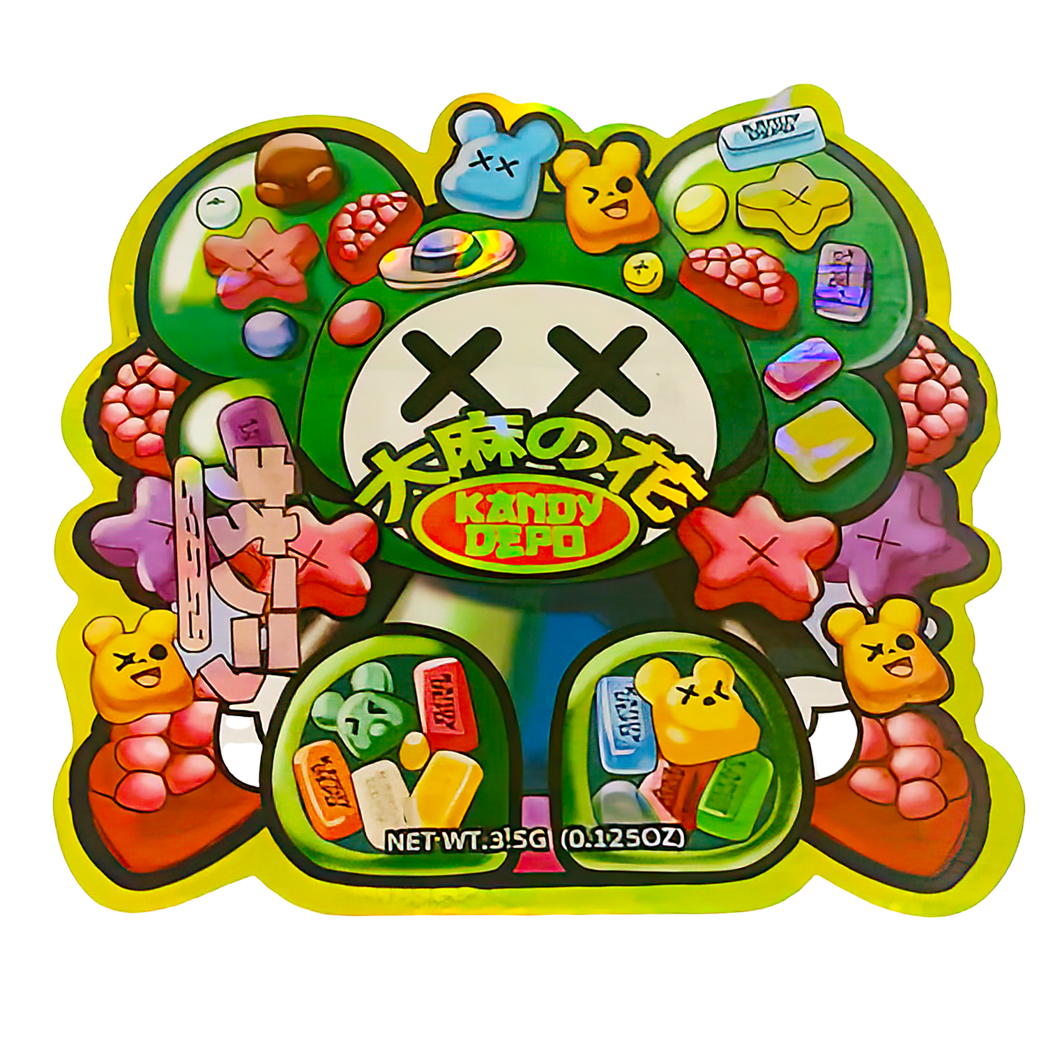 3.5g Shaped Mylar Bag (50 Count) Kandy Depo Bear XX MB35-SHAPE-052
