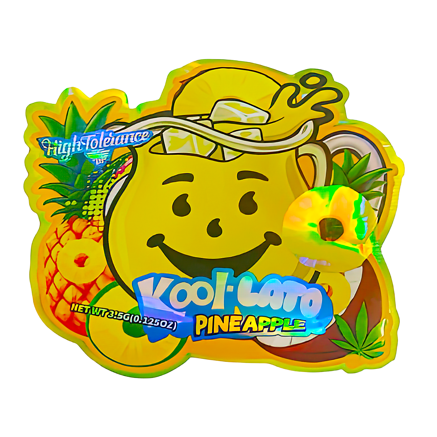 3.5g Shaped Mylar Bag (50 Count) Kool-Lato Pineapple MB35-SHAPE-072