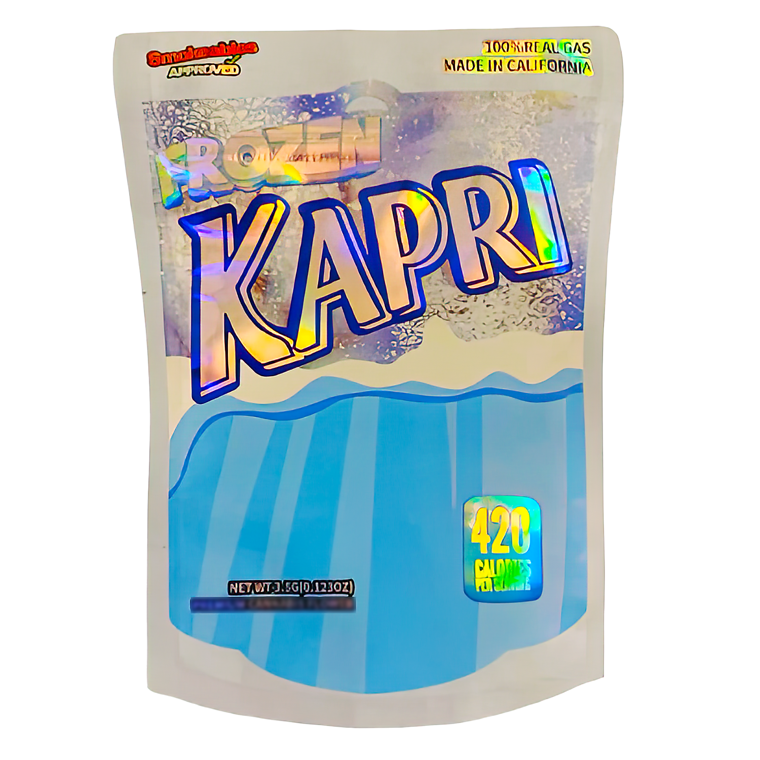 3.5g Shaped Mylar Bag (50 Count) Frozen Kapri MB35-SHAPE-077