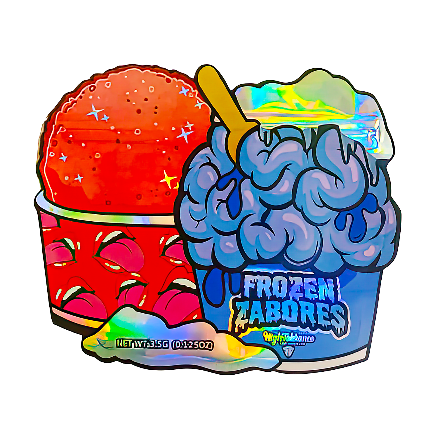 3.5g Shaped Mylar Bag (50 Count) Frozen Zabores MB35-SHAPE-088