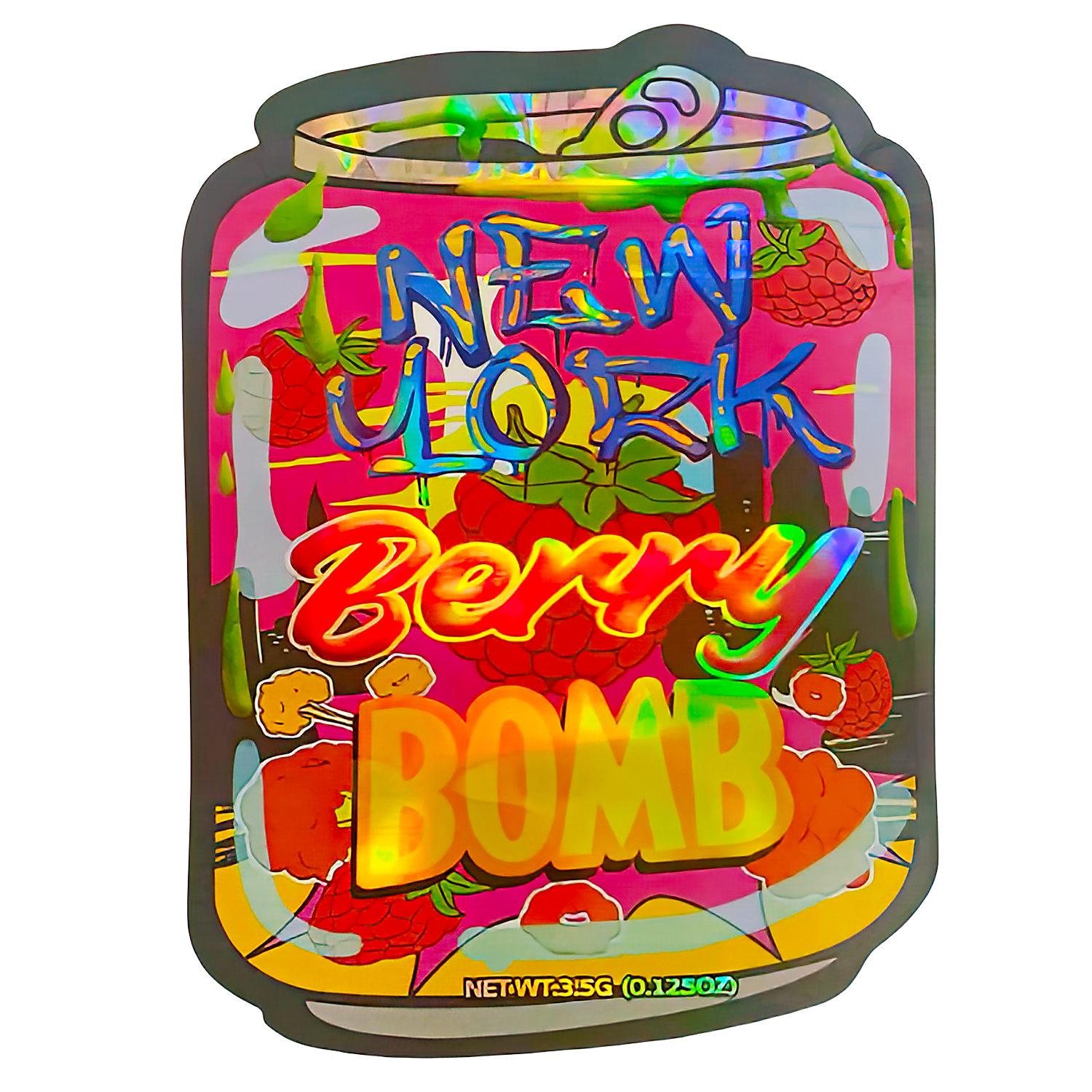3.5g Shaped Mylar Bag (50 Count) New York Berry Bomb MB35-SHAPE-095