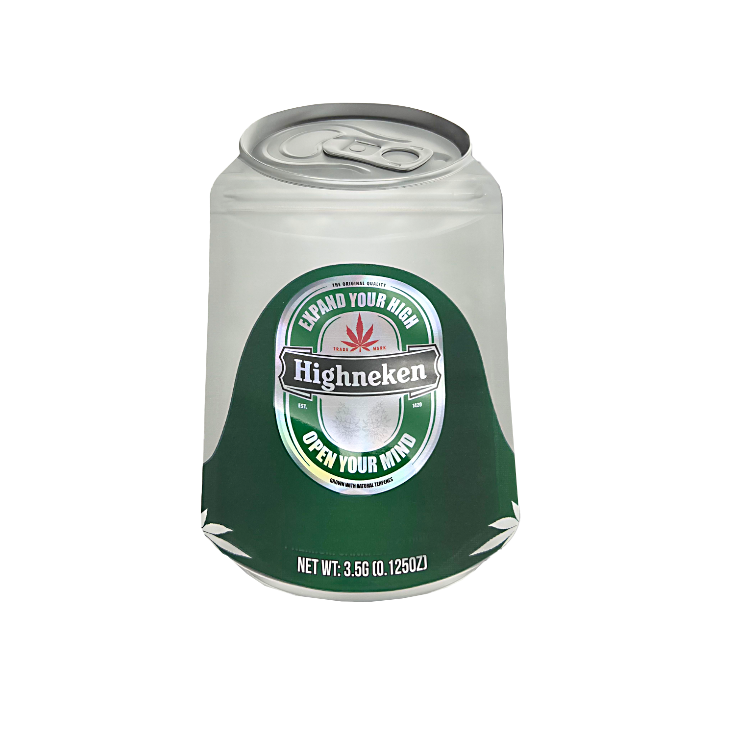 3.5g Shaped Mylar Bag – Premium Smell-Proof Packaging – Highneken (50 Count) SCSMB-35-006