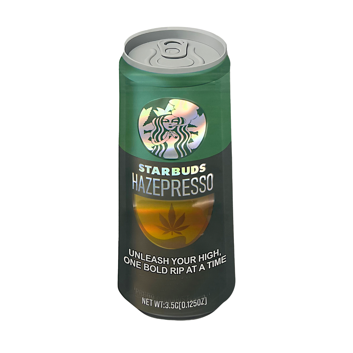 3.5g Shaped Mylar Bag – Premium Smell-Proof Packaging – Starbuds Hazepresso (50 Count) SCSMB-35-020