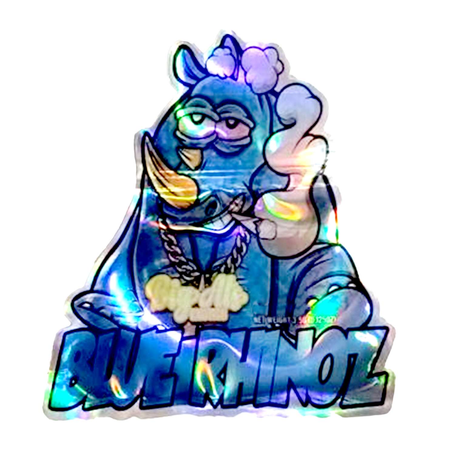 3.5g Shaped Mylar Bag – Premium Smell-Proof Packaging -Blue Rhinoz (50 Count) SMB-35G-054