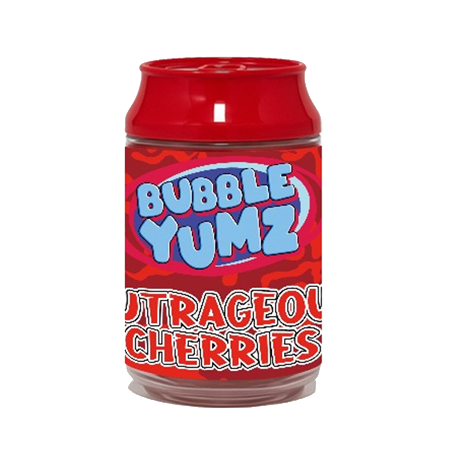 3.5g Plastic Soda Can Jar – (12 Count) Outrageous Cherries Bubble Yumz CJ-35-048