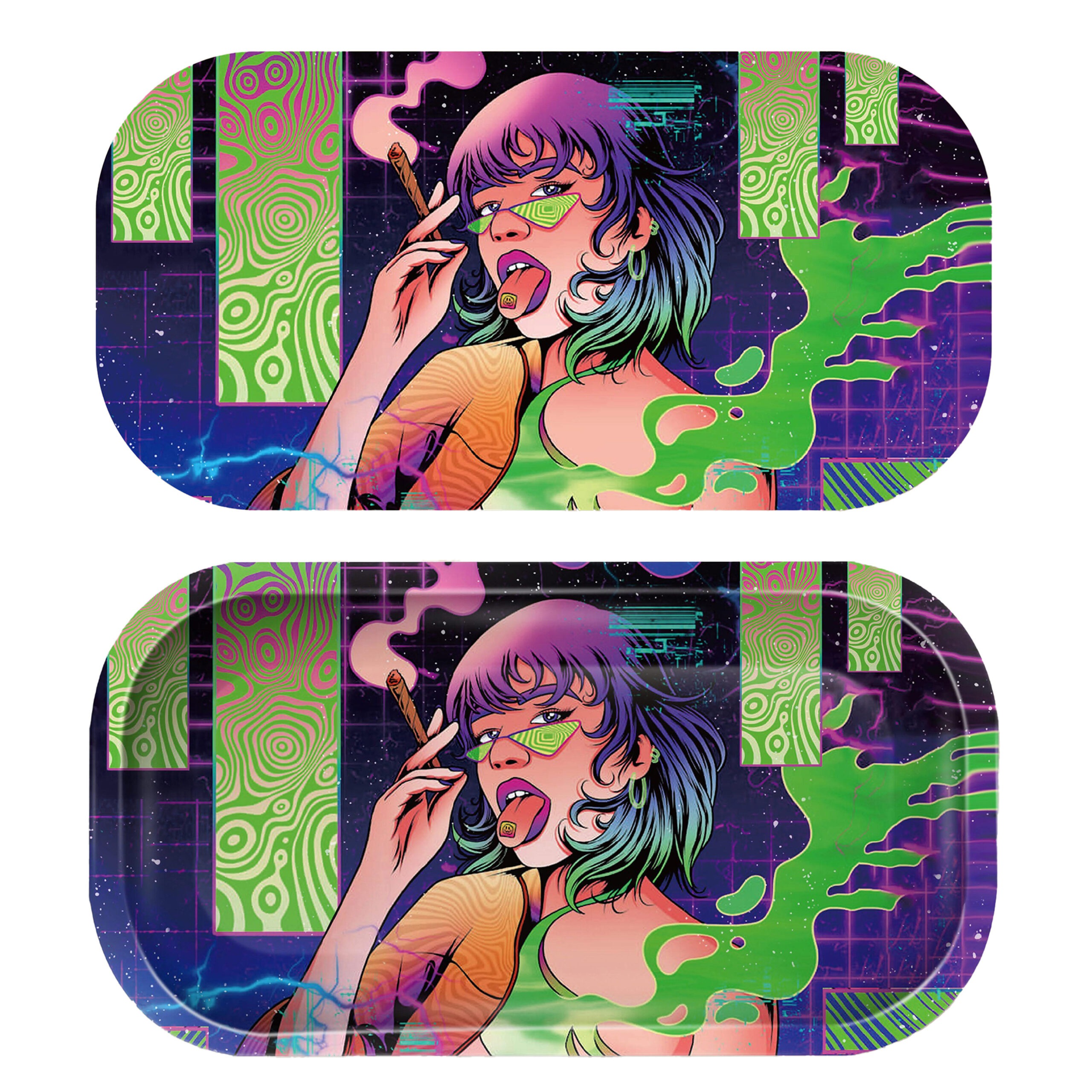 GLMT-014 Mini Magnetic 3D Tray with Lid – Get Lost Girl Tongue Out Smoking