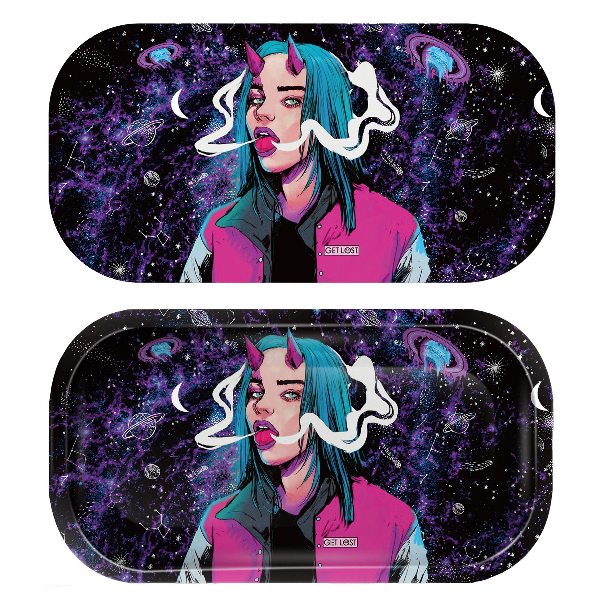 GLMT-016 Mini Magnetic 3D Tray with Lid – Get Lost Devil Girl Blue Hair Smoking