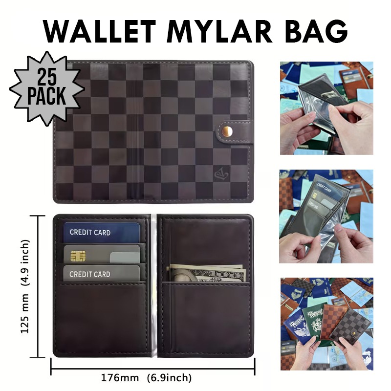 3.5g Passport or Wallet Mylar Bag (25 Count) (Grey Wallet) PASSPORT-003