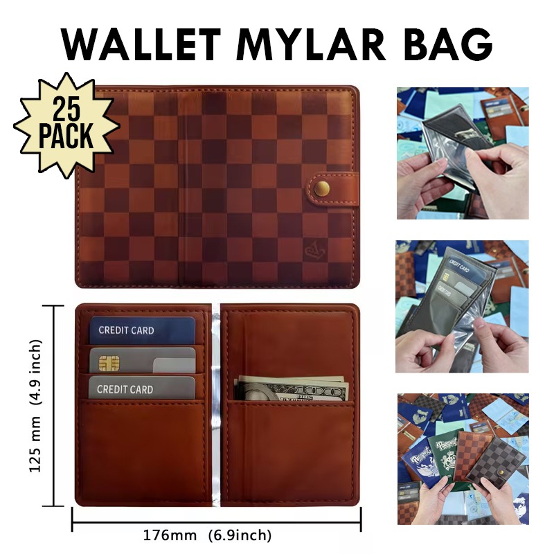 3.5g Passport or Wallet Mylar Bag (25 Count) (Brown Wallet) PASSPORT-004