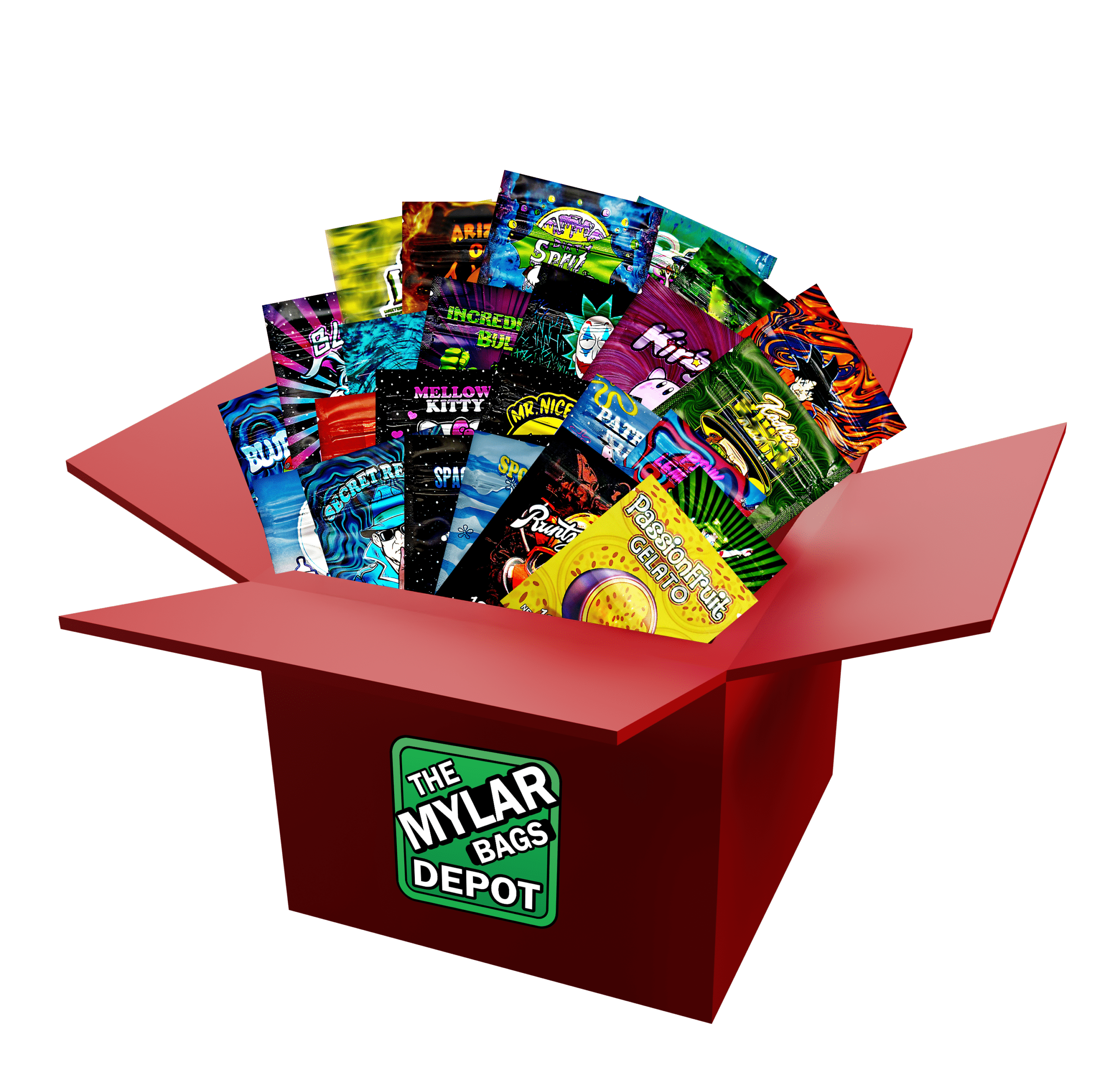 100-Count Mystery Mix 3.5 Mylar Bags – Random Assorted Designs, Shapes & Styles Variety Bundle