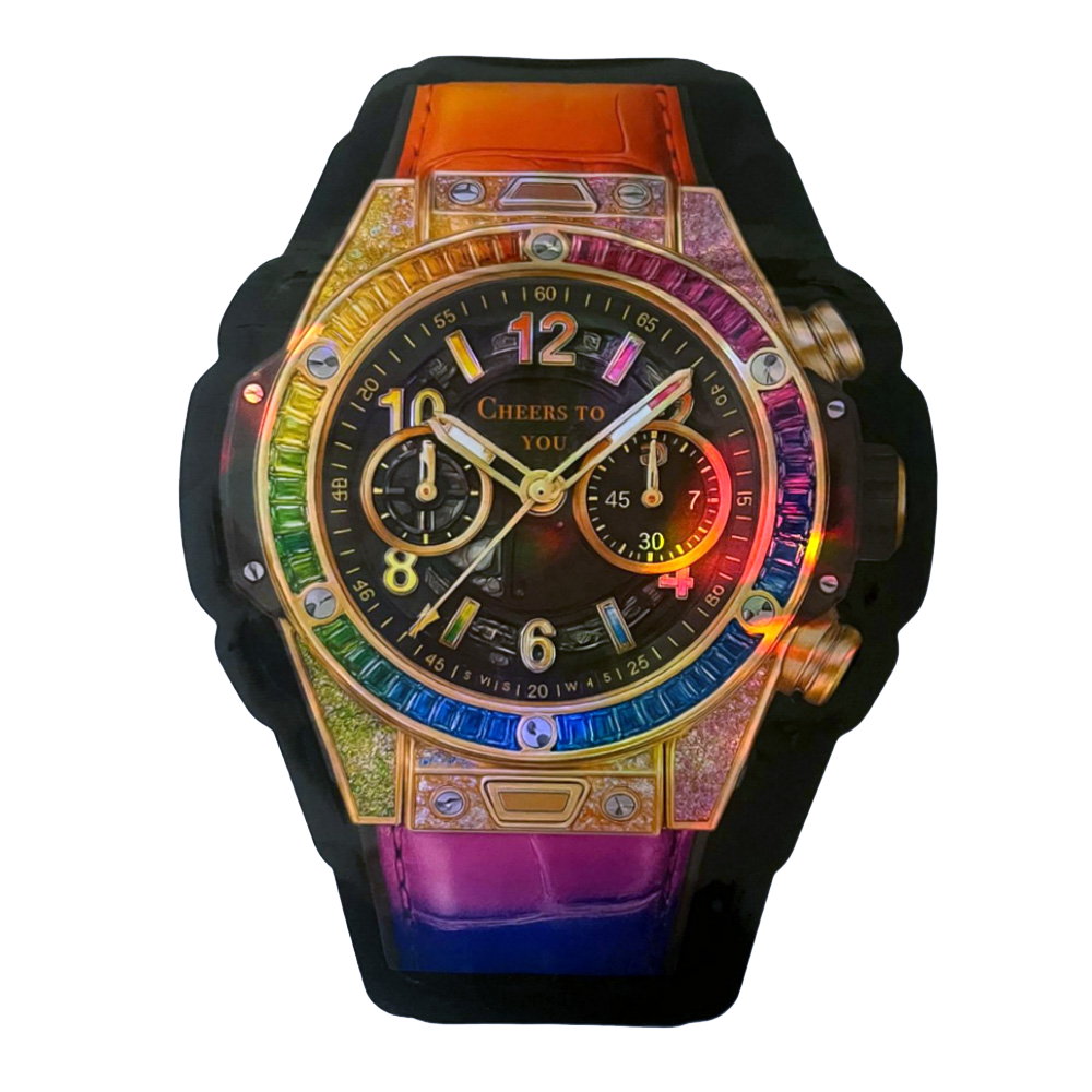 3.5 Rainbow Bezel Luxury Watch (50 Count) WATCH-MB-005