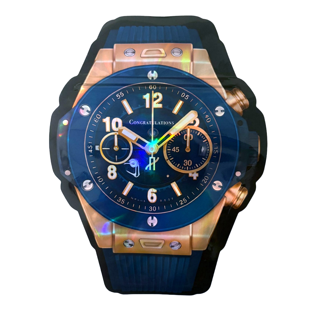3.5 Blue Gold Prestige Chrono Watch (50 Count) WATCH-MB-008