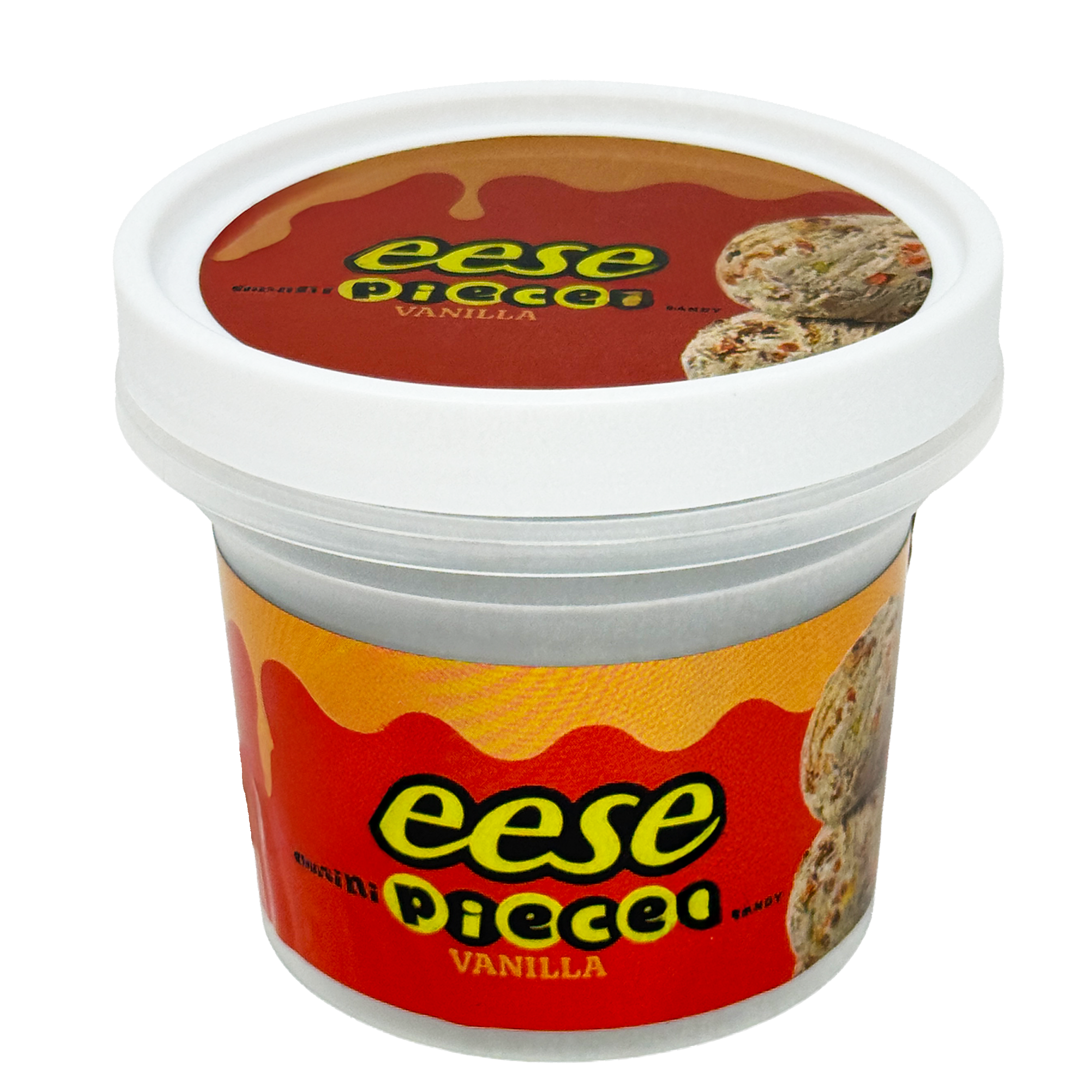 (12 Count) Empty Ice Cream Style Storage Jars (Style 009) Reese’z Pieces